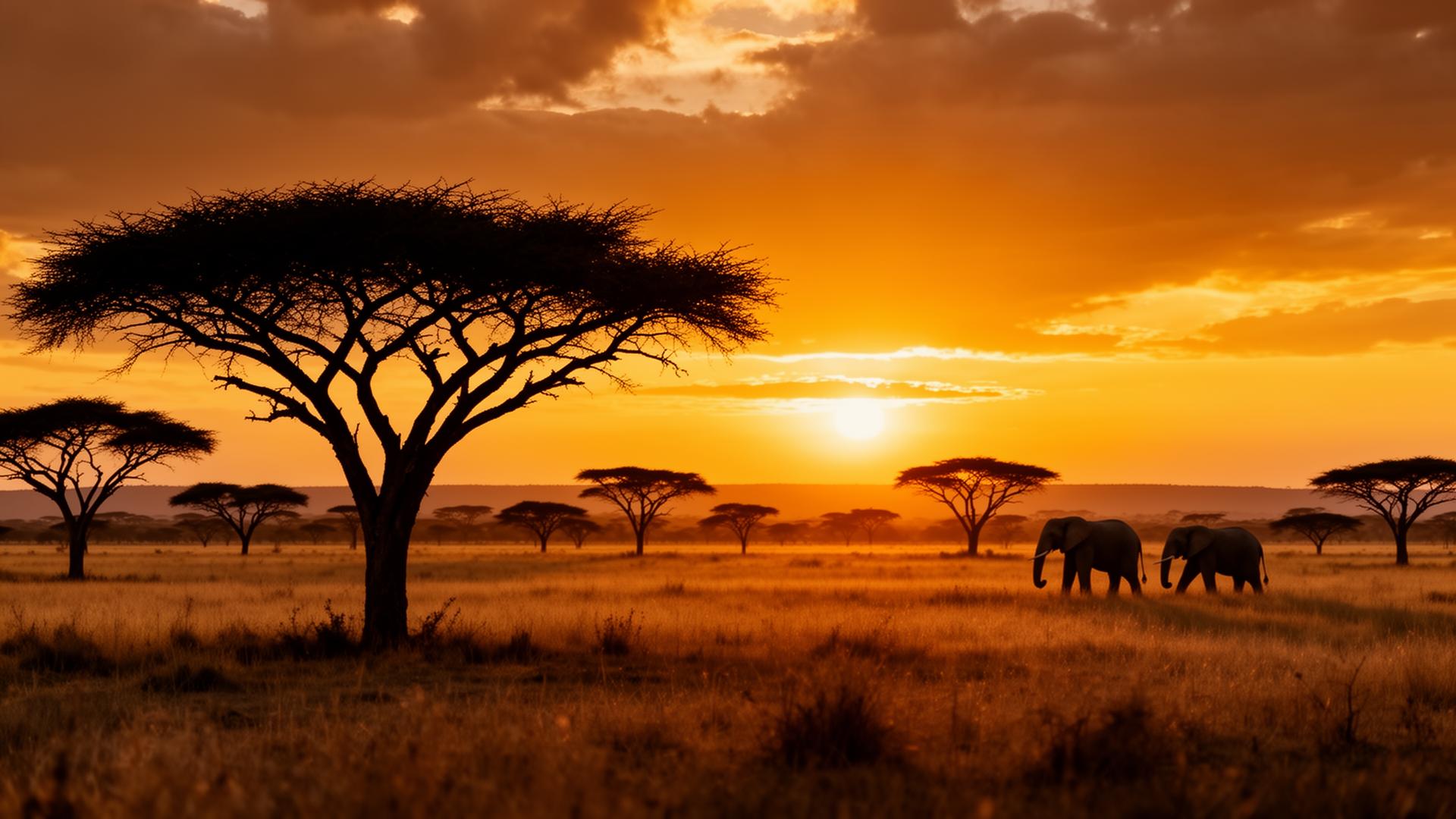 African savanna at golden hour